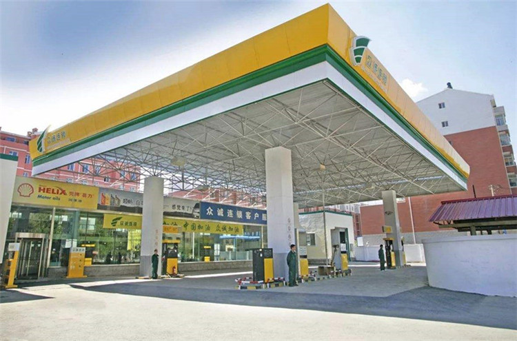 喀什加气站钢结构网架案例7